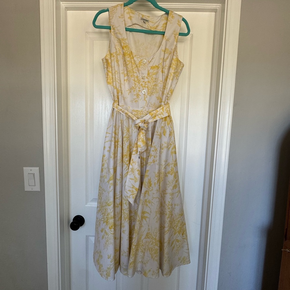 Yellow Floral Sleeveless Dress